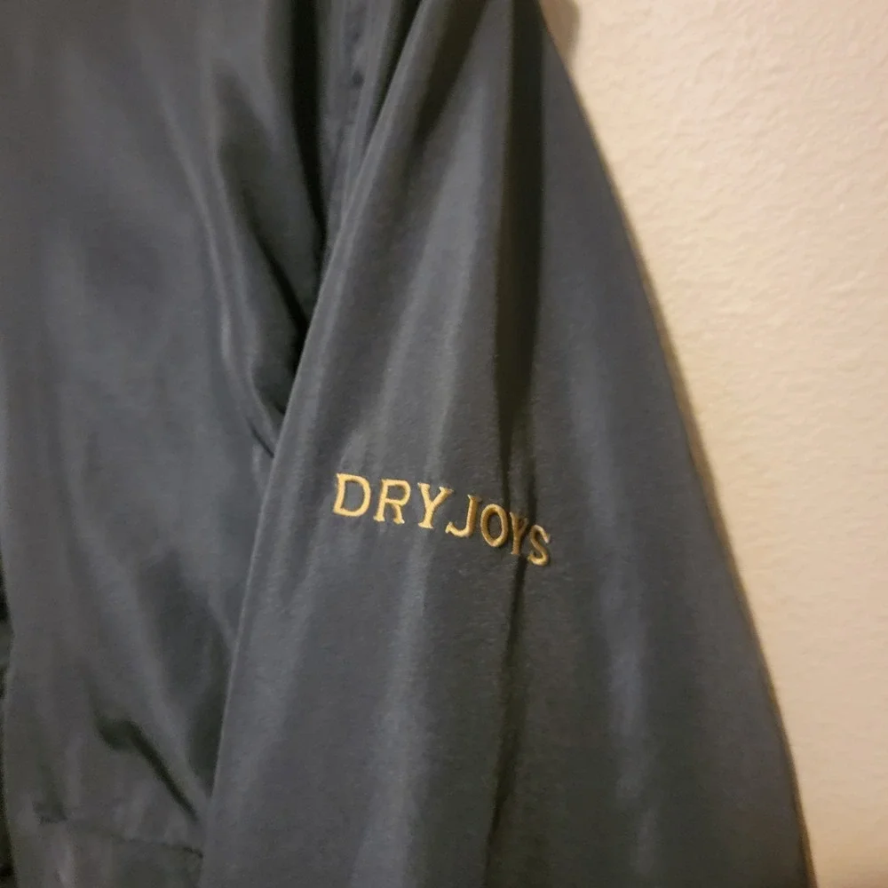 FootJoy DryJoys Jacket Mens Large Black Golf Rain Windbreaker Zip Off Sleeves